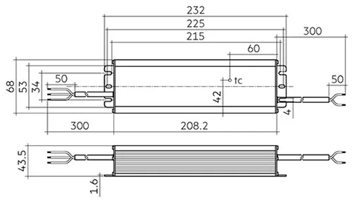 LC 200W 24V IP67 L EXC UNV Constant Voltage LED Driver IP67 Dry, damp and wet location. 28003298  Tridonic LC